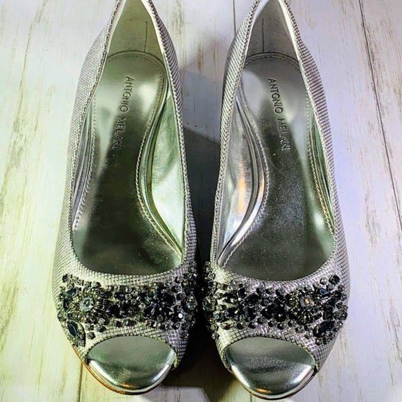 Antoni Melani Wedge Heel Open Toe Shoes Sz 8M - Picture 1 of 3